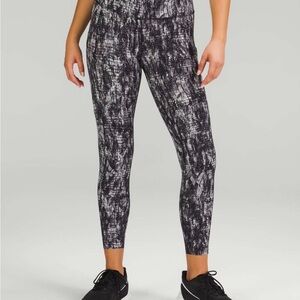 lululemon athletica Black, White & Tan Patterned Leggings